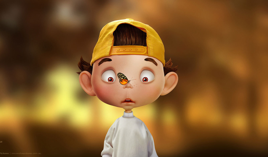 На носу сидит бабочка