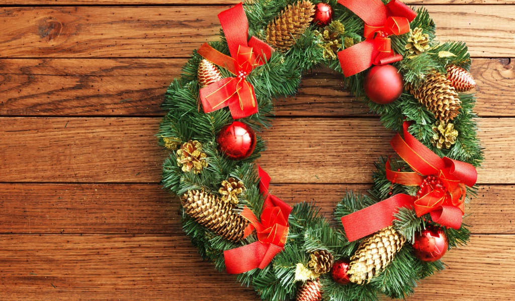 Красивый венок на рождество