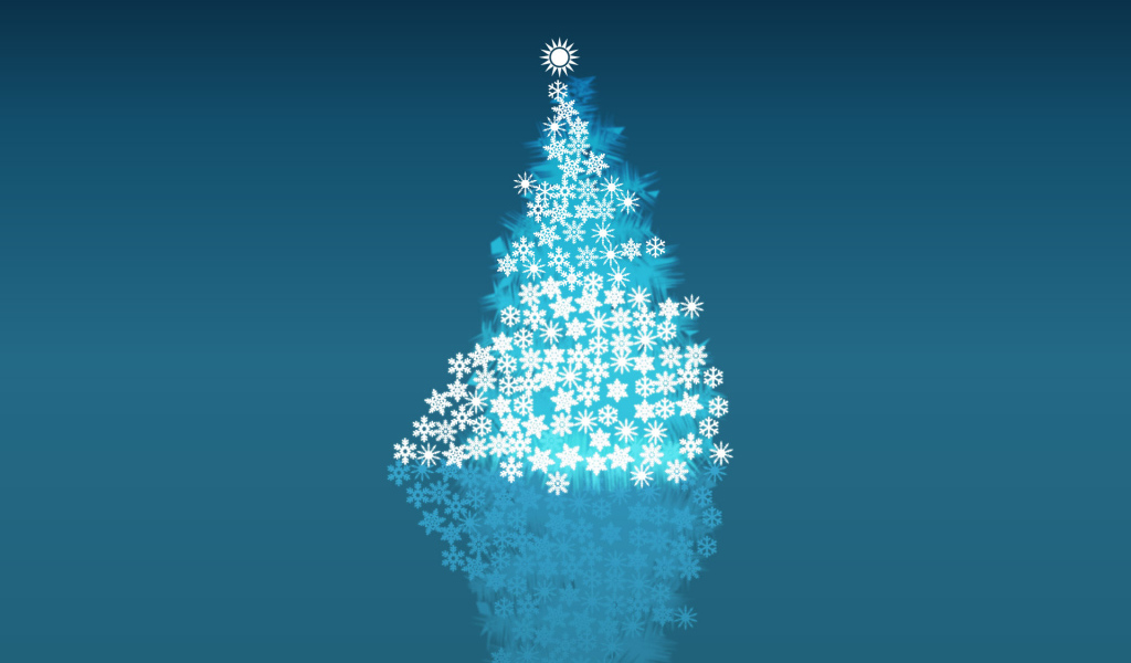 Ёлка из снежинок на рождество