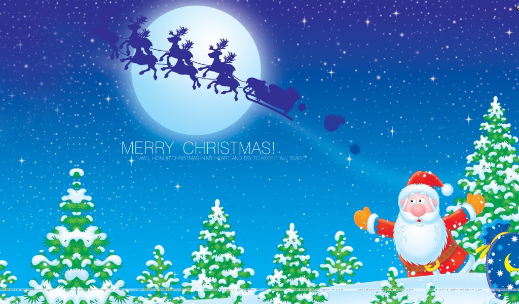 Олени убежали от Деда Мороза на рождество