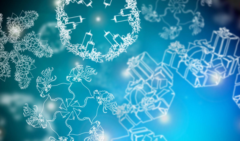 Картинка в голубо-белых тонах на рождество