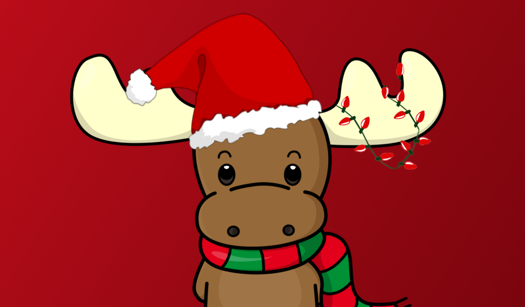 Грустный олень на рождество