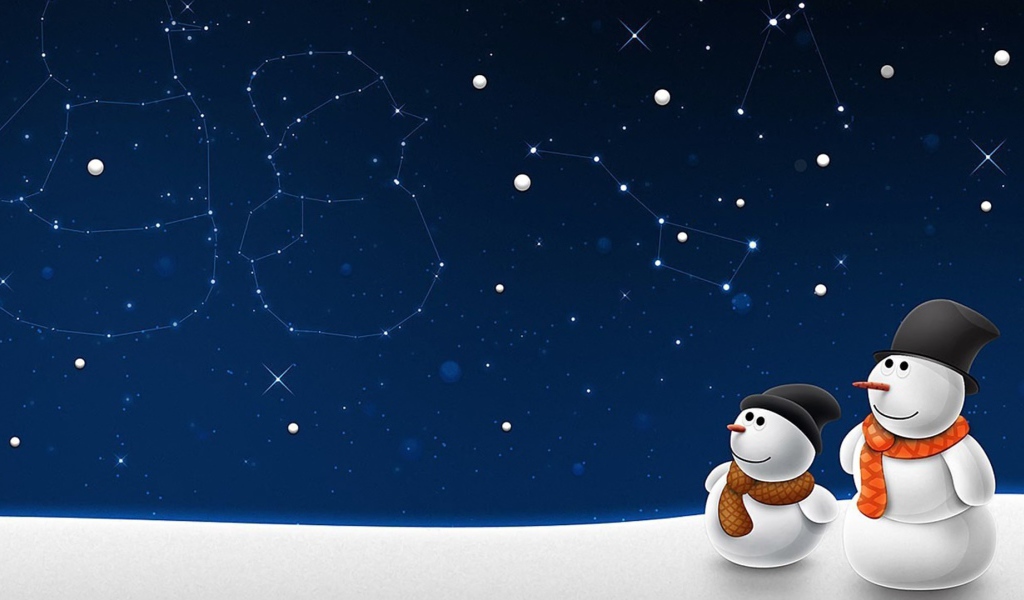 Снеговик и его сын на рождество