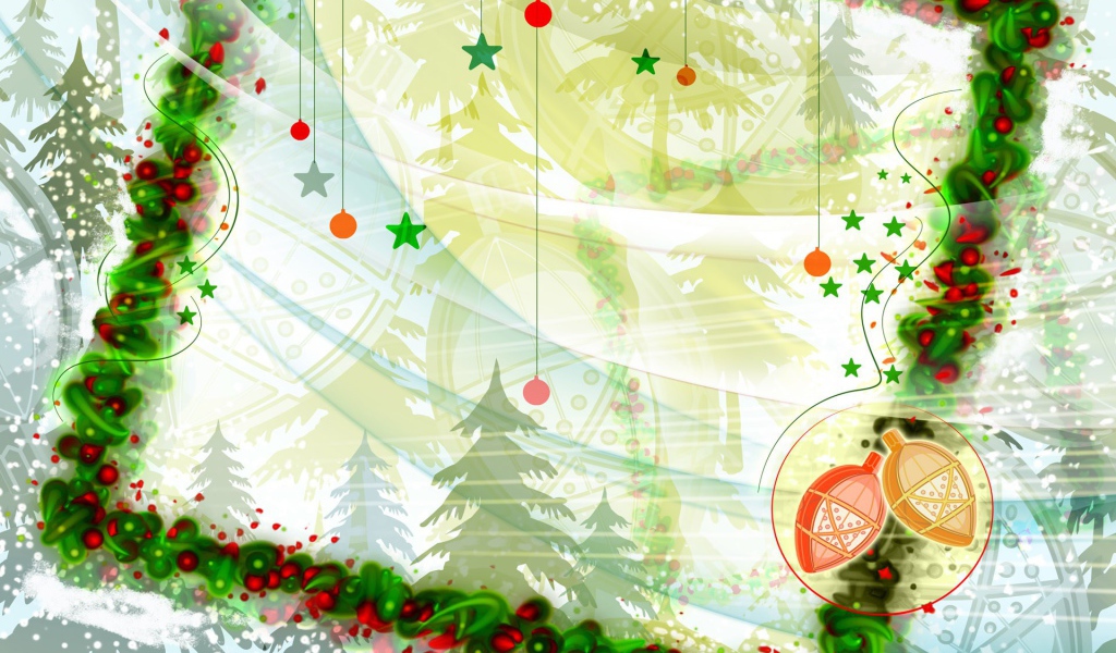 Зимний Рождественский рисунок