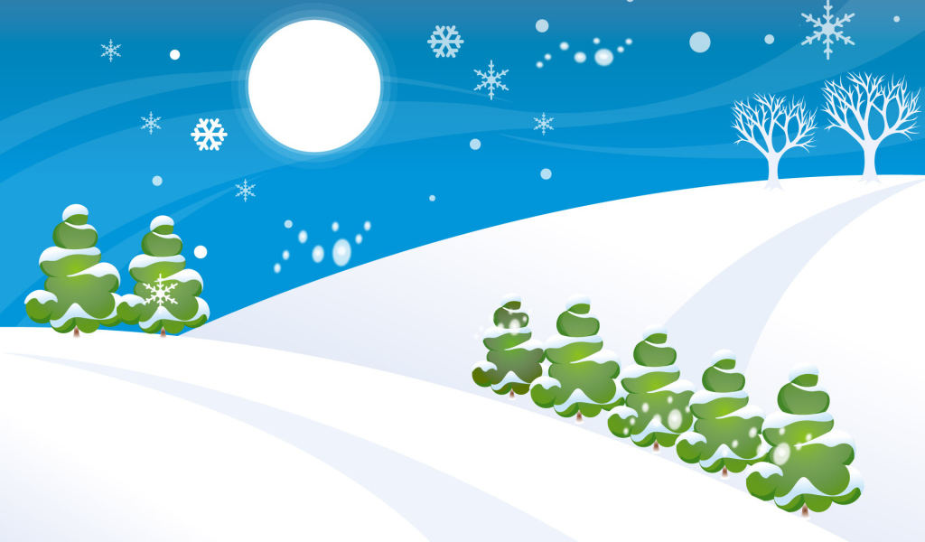 Зимний пейзаж на рождество