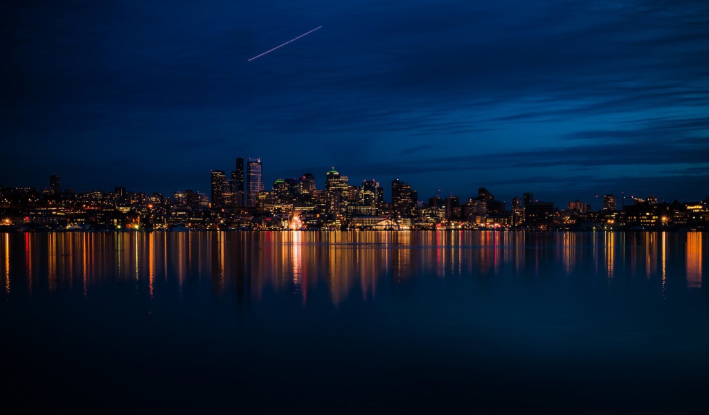 Город Сиетл ночью