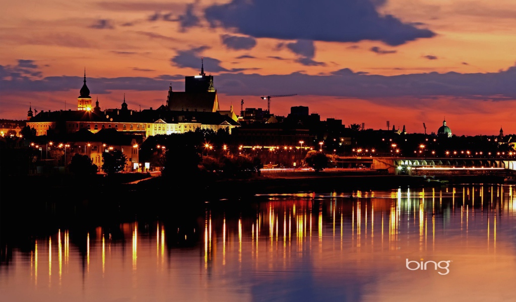 Городской пейзаж с огнями