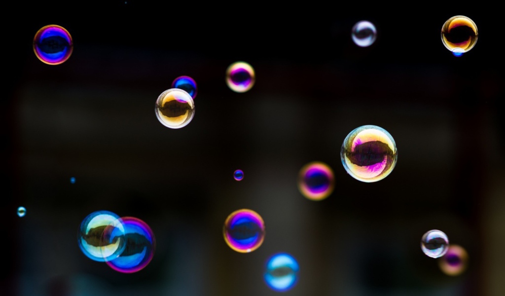 Разноцветные мыльные пузыри