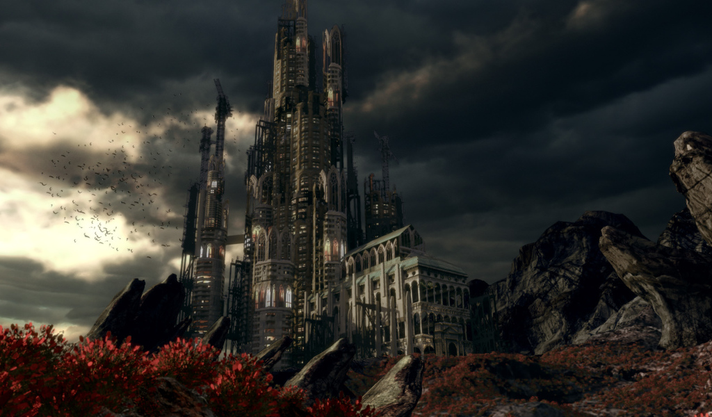 Фантастический замок в горах