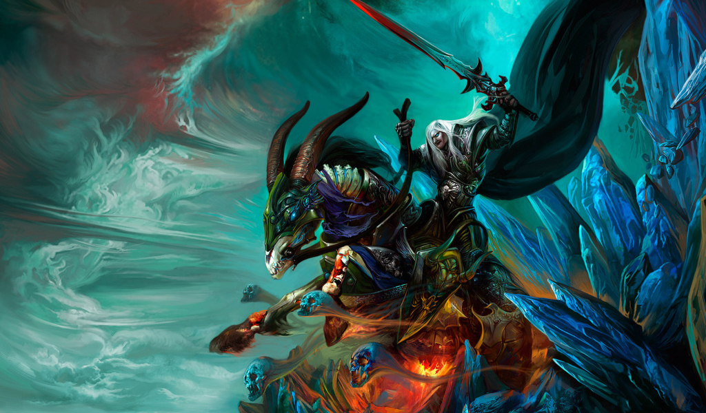 Колдун на коне с рогами