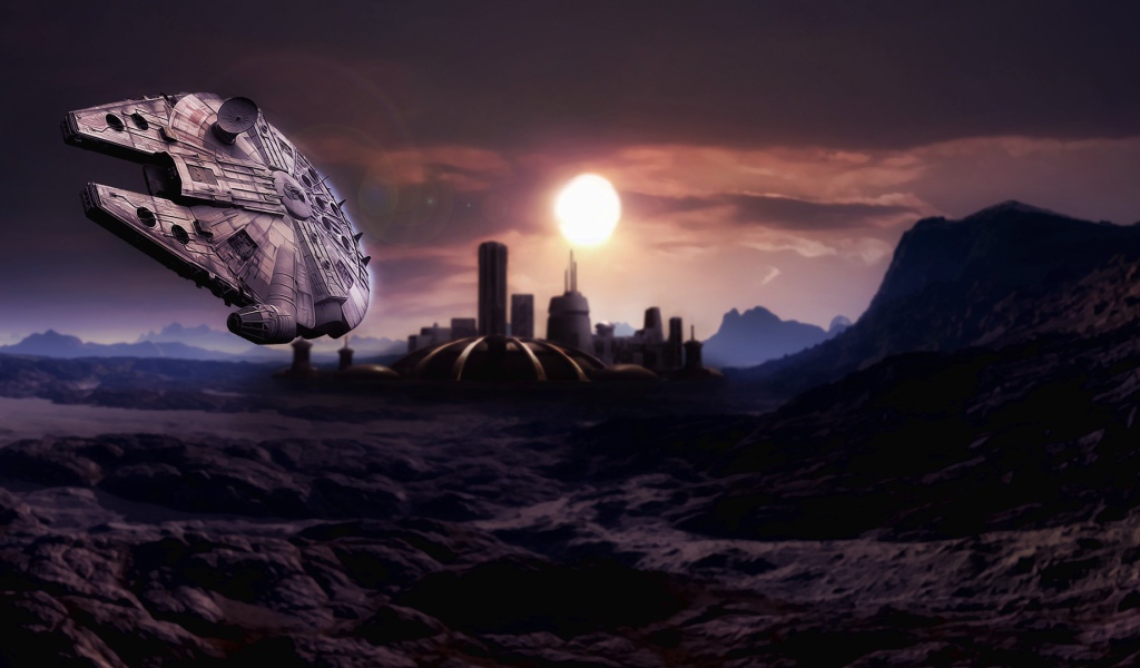 Космический корабль приземляется