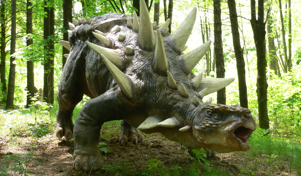 Динозавр в современном лесу