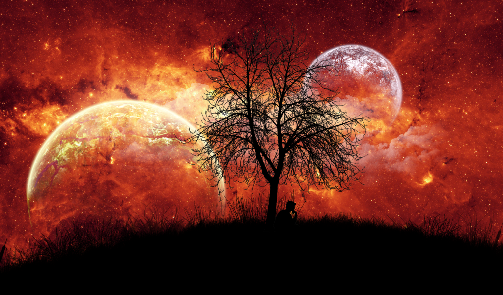 Человек под фантастическим небом