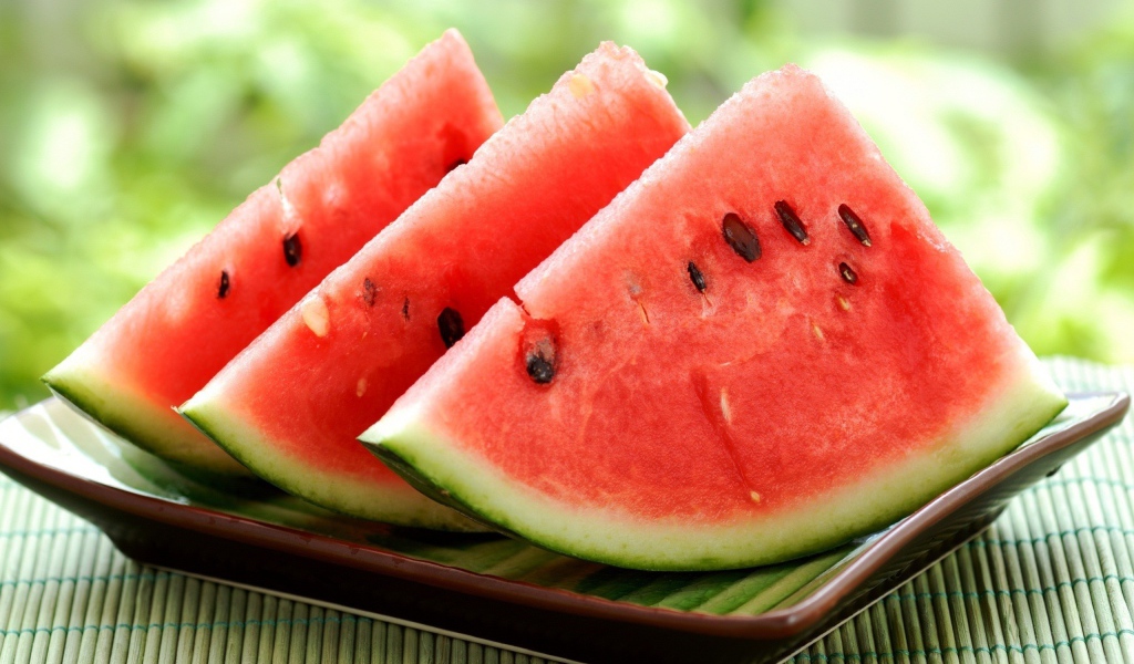 	 Watermelon cut into wedges
