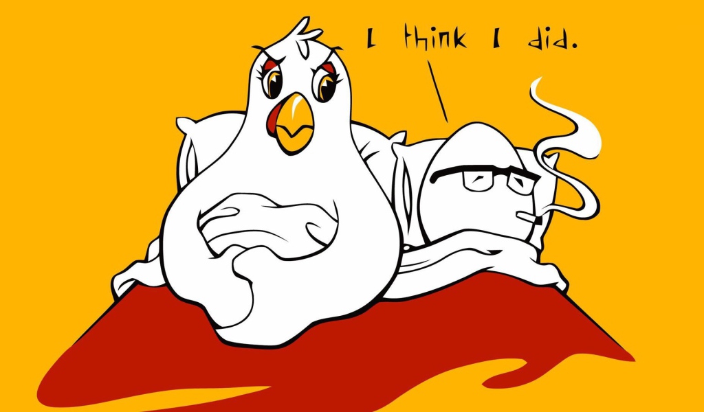 Яйцо курит в постели