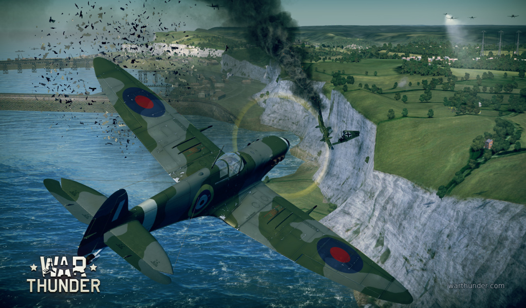 War Thunder американский военный самолет принял удар