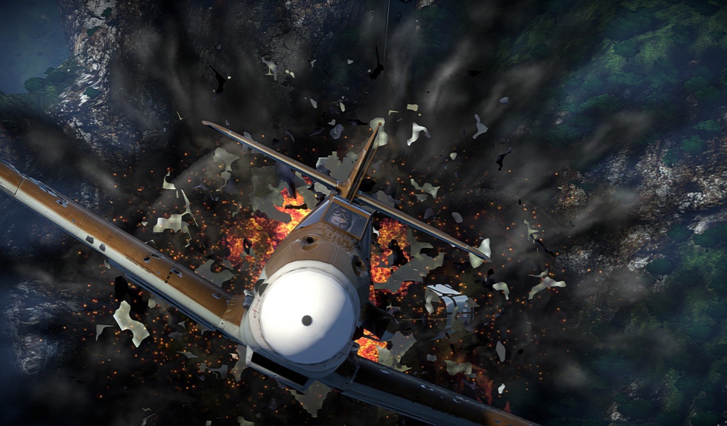 War Thunder самолет в огне