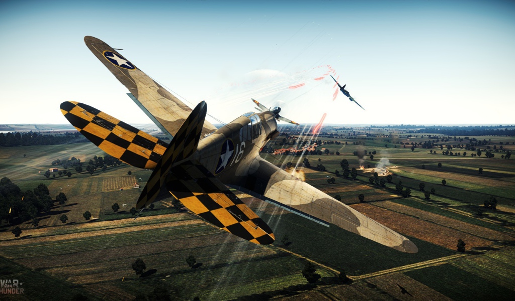 War Thunder американский самолет в бою