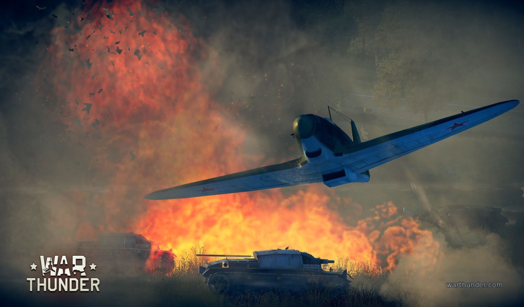 War Thunder истребитель в дыму