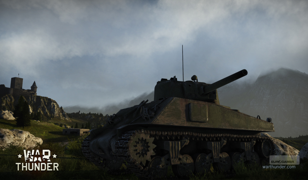 War Thunder tank on the field