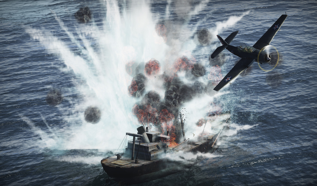War Thunder the ship took the hit
