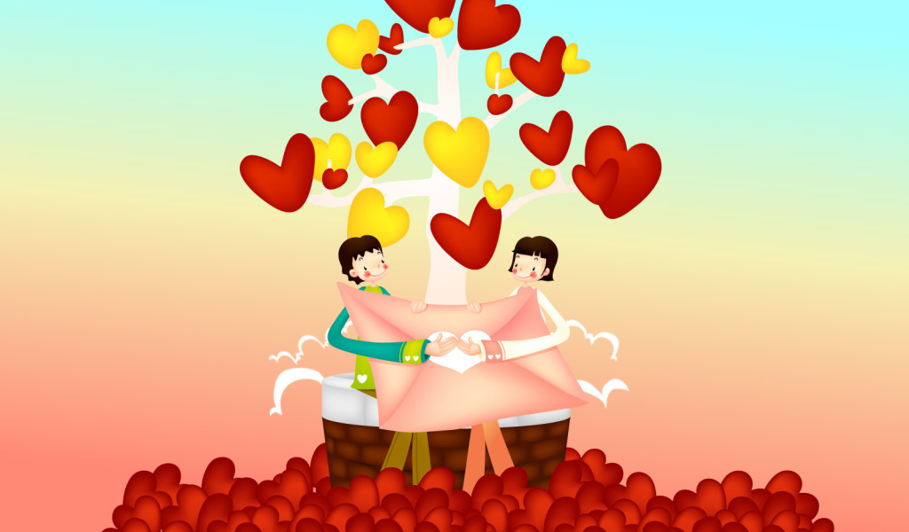 Много сердец на день рождения