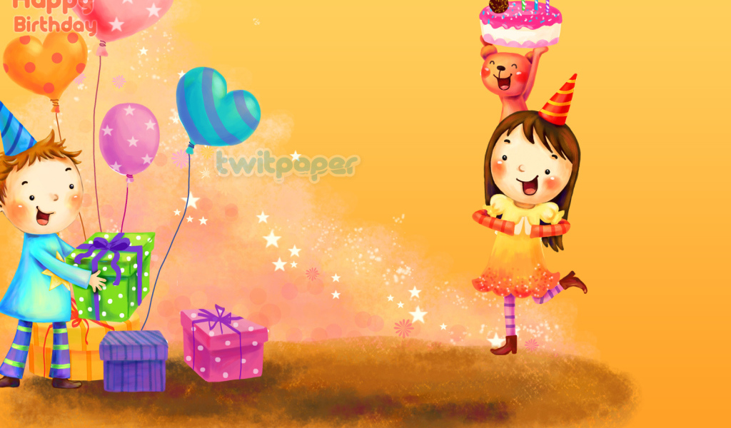 Счастливая девочка получает подарки на день рождения