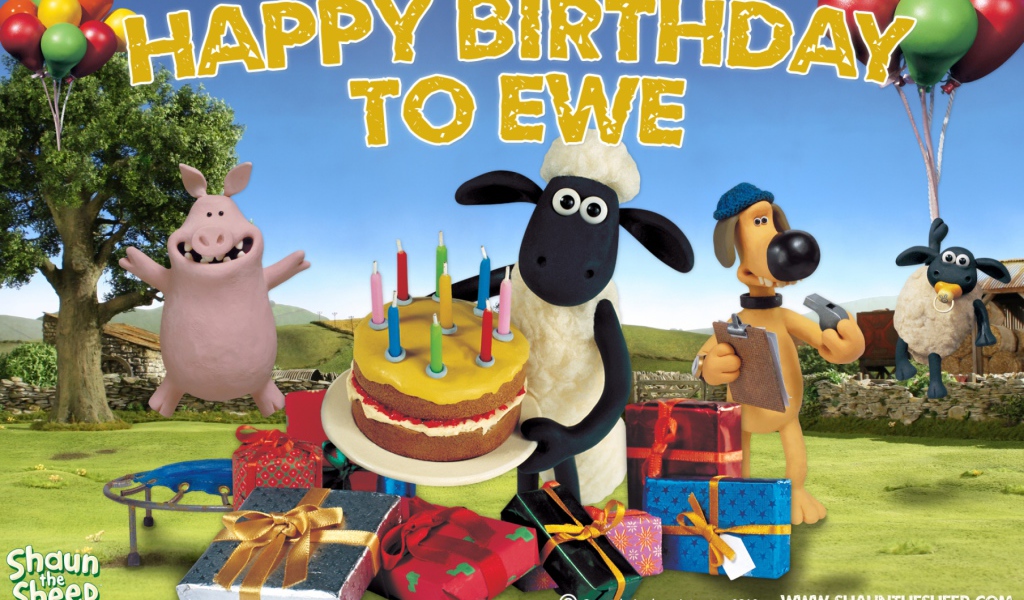 Открытка на День Рождения с животными