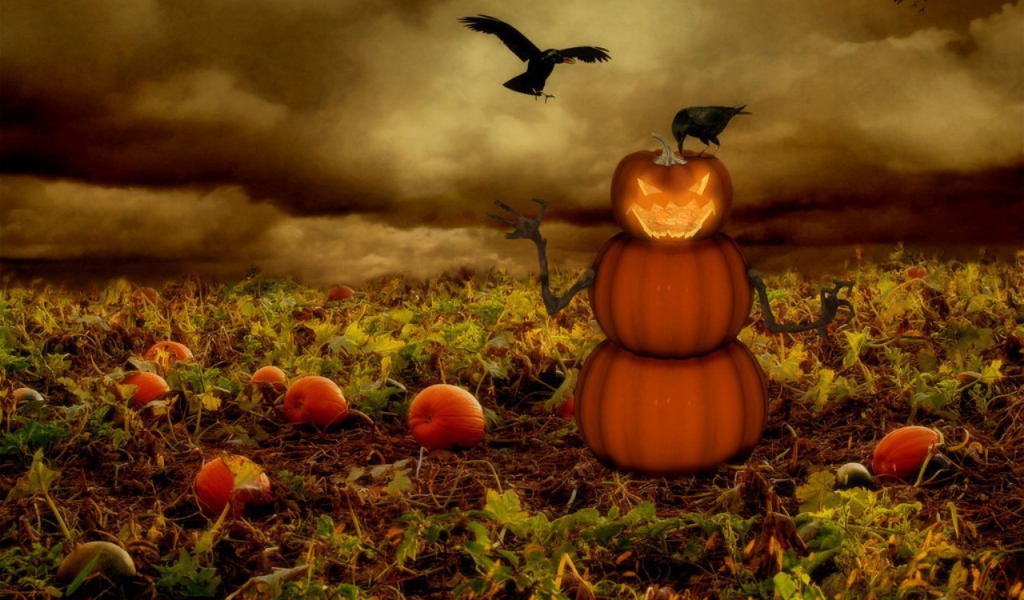 Человек сделанный из тыквы