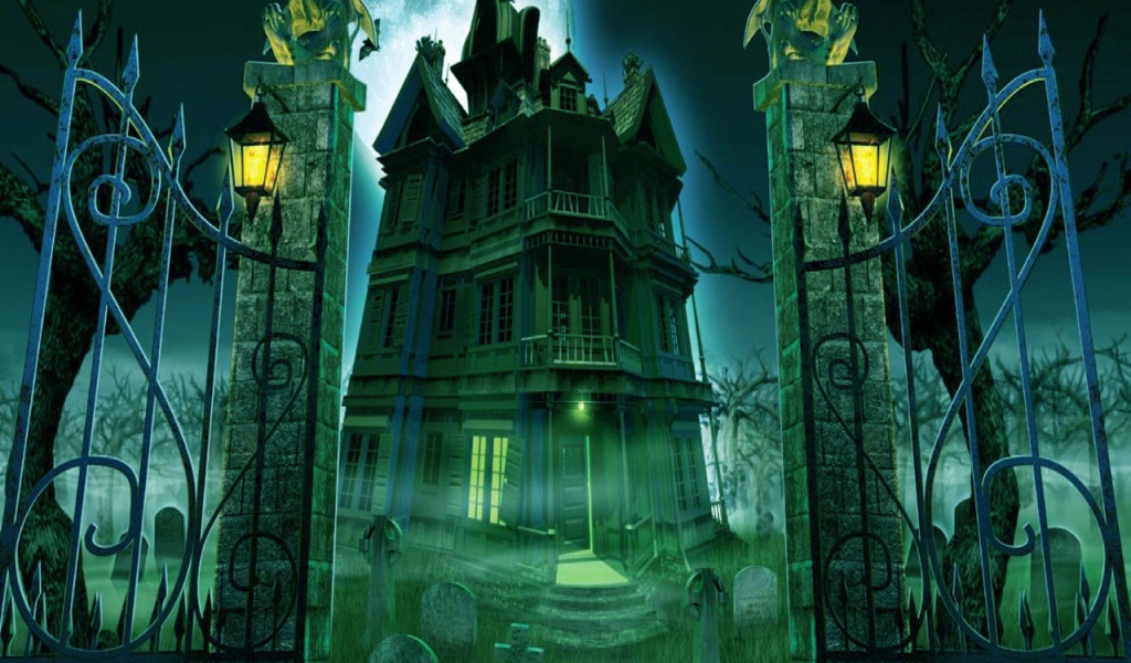 Хэллоуин кладбище и дом