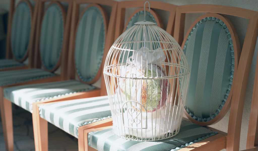 Свадебный подарок в белой клетке