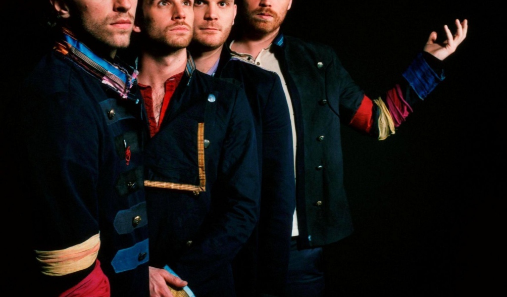Coldplay band in black background