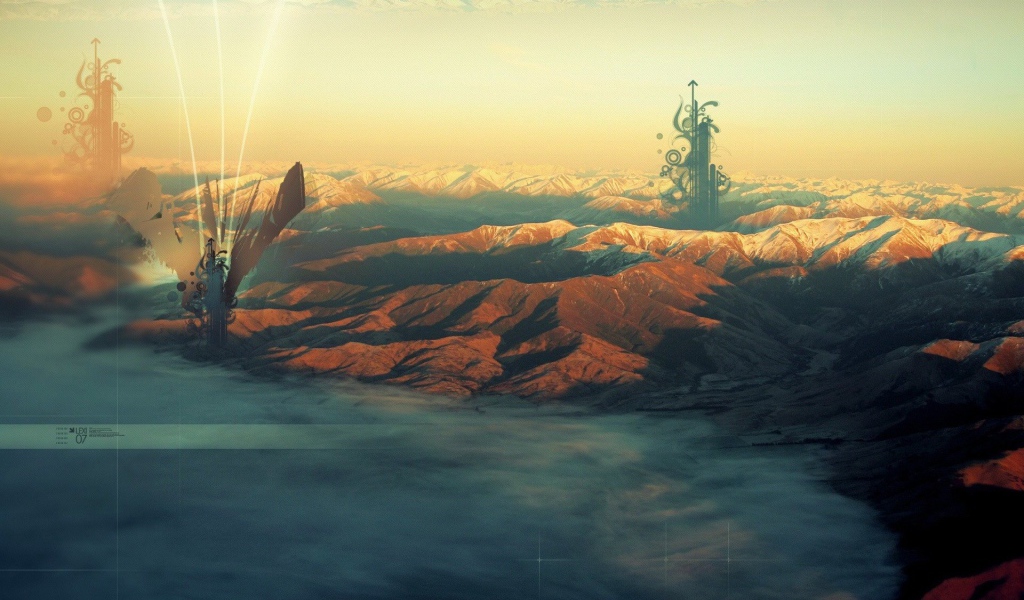 Абстрактные рисунки в горах