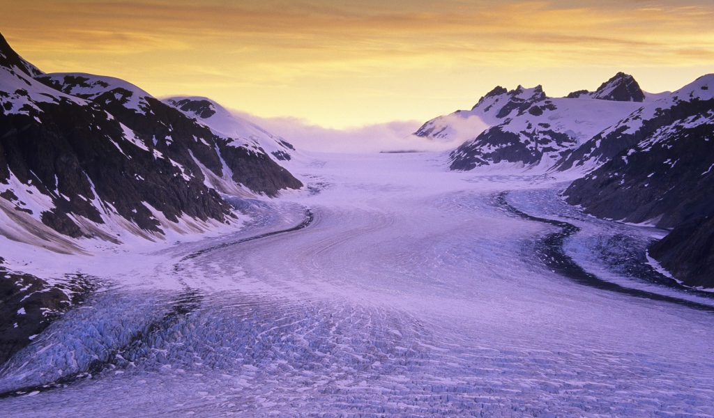 Британская Колумбия сползание ледника