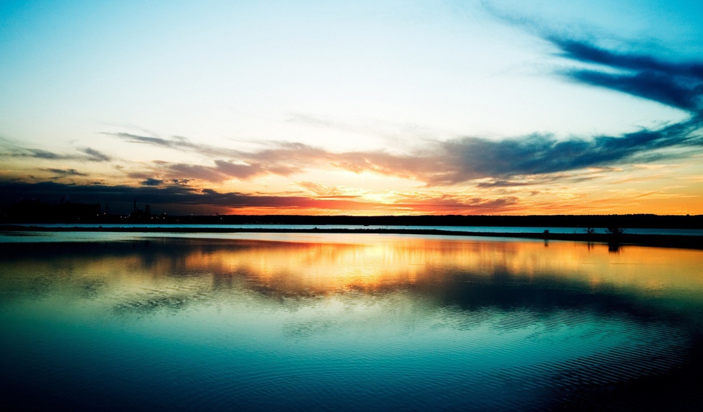 	 Рассвет пейзаж озера