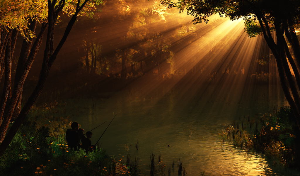Рыбаки в солнечных лучах