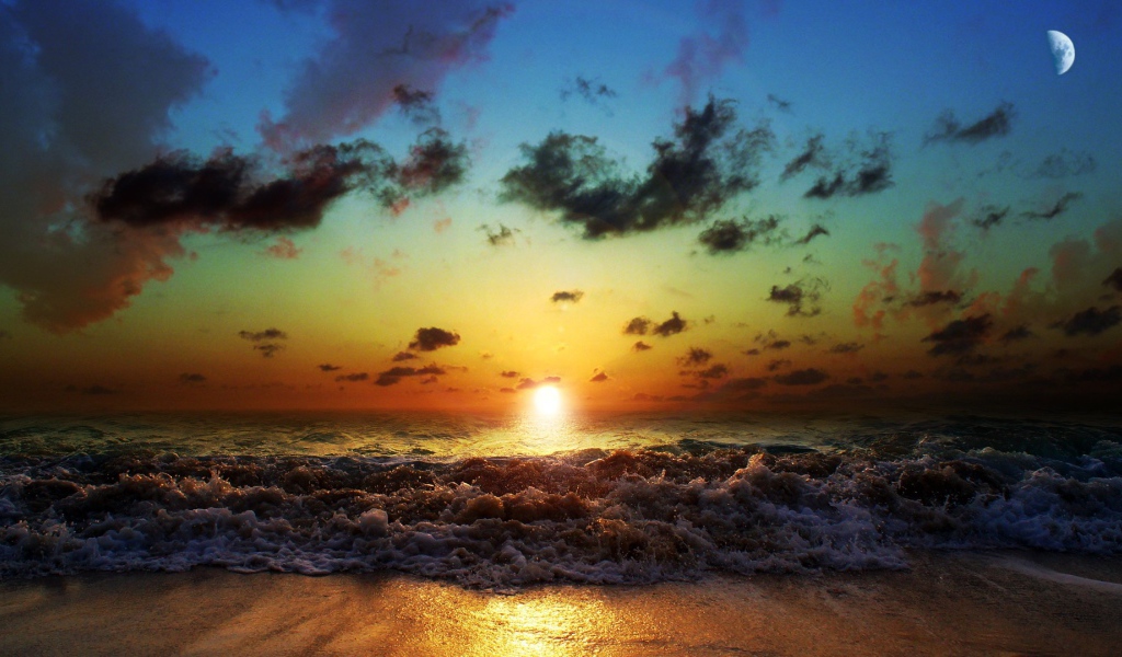 Закат над волной