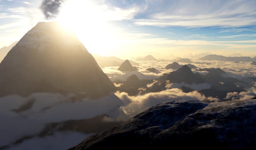 Вулкан в облаках