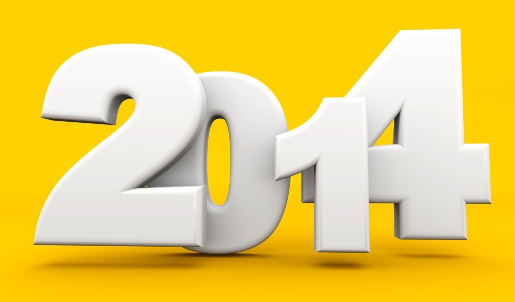 2014 на жёлтом фоне