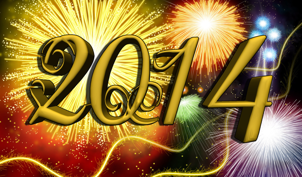 2014 жёлтым цветом