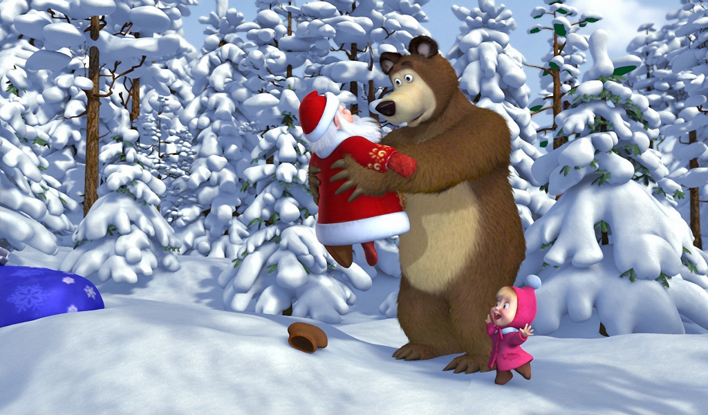 Mедведь дед мороз