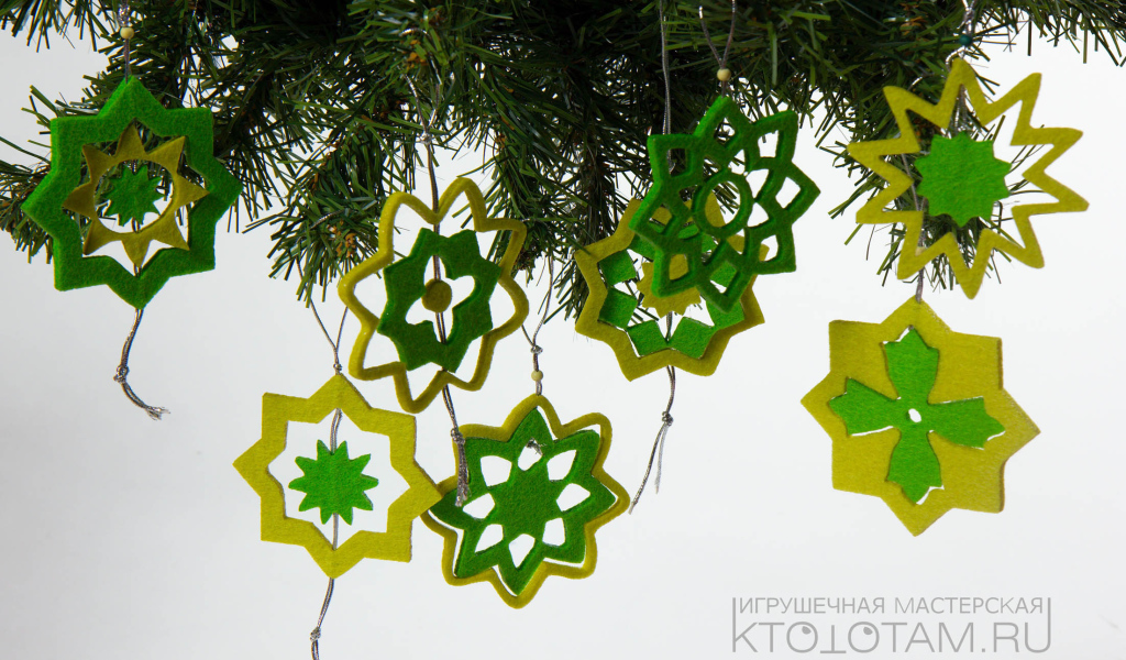 Елочные игрушки из войлока