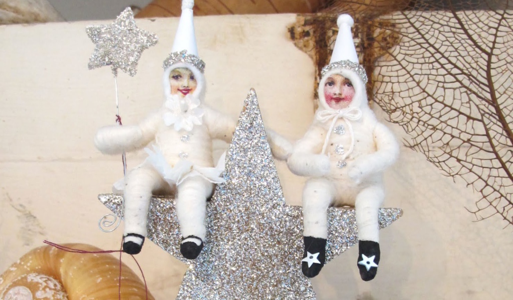 Елочные игрушки из ваты