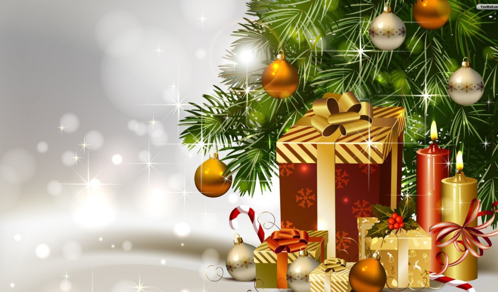 Подарки под новогодней елкe