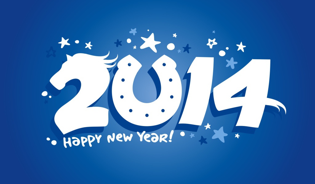 Счастливого Нового Года 2014, конь и подкова