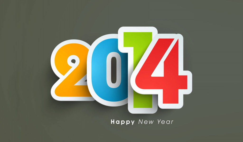 Счастливого Нового Года 2014, серый фон