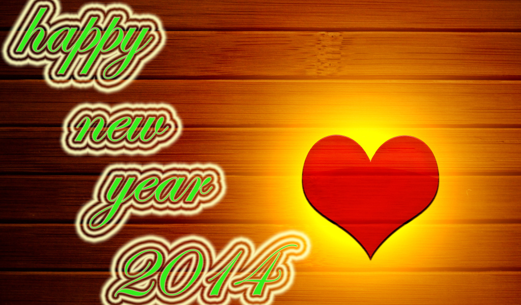 Счастливого Нового Года 2014 и сердце
