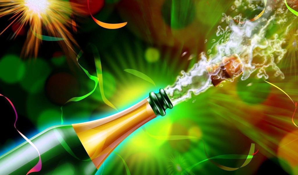 Счастливого Нового Года, открытие шампанского