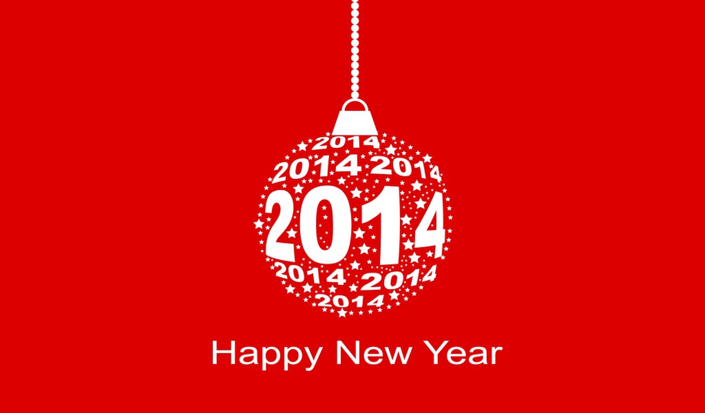 Счастливого Нового Года, красно-белый рисунок