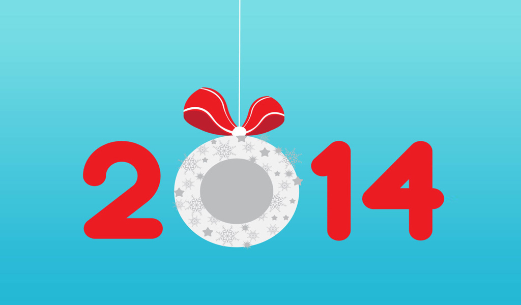 Новый год 2014, голубой фон